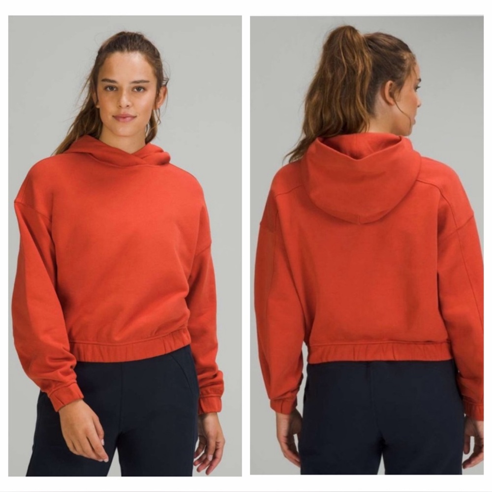 LULULEMON Relaxed Cropped Hoodie in Canyon Orange size 4 Womens